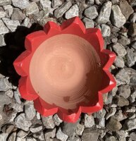 Weihrauchbrenner farbig glasiert, rund mit Zinnen